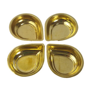 Brass Drop Shape Diyas 4 Pcs Medium